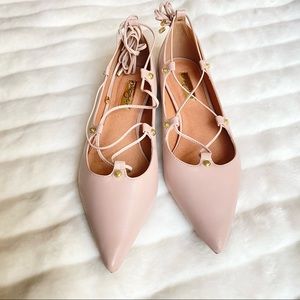 Halogen Tie Up Pointy Flats Nordstrom Blush